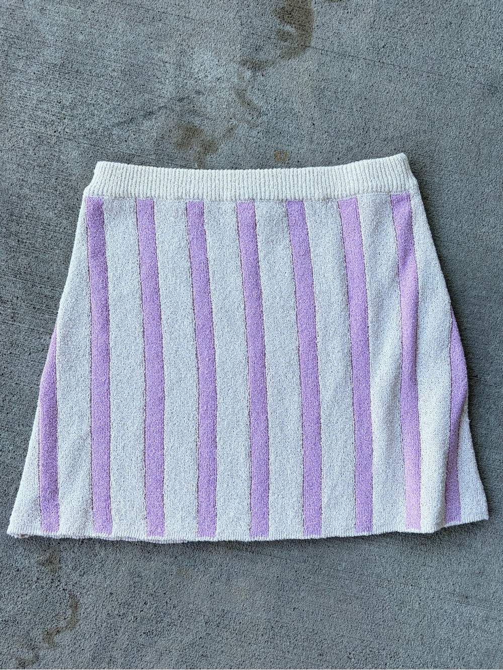 Able Los angles pink cream striped mini skirt NWOT LG